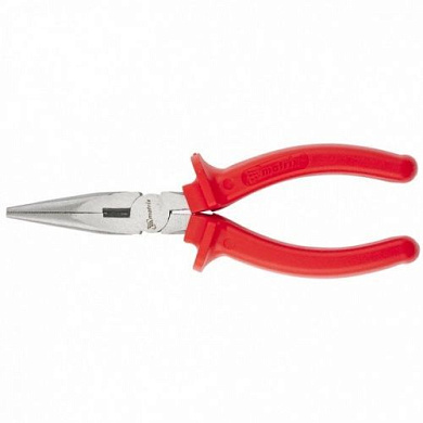 Длинногубцы прямые Econom 180 мм, шлифованные, пластмассовые рукоятки MATRIX 17193