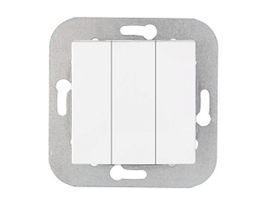 Выключатель 3 клав. (cкрытый, 10А) белый, Уют, Bylectrica С0510-552