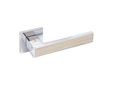 Ручка дверная АЛЛЮР АРТ "ЛАНА" CP/светло-серое дерево, 862SSD хром/св-сер.дер. ЗАЩИТ.ПЛЕНКА УЗК 13809