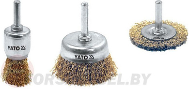 Набор щёток-крацовок со стержнем 3 шт. Yato YT-4755