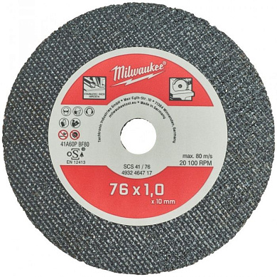 Круг отрезной по металлу D 41х76 мм SCS Milwaukee (5 шт.)