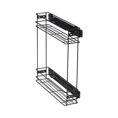 Выдвижная корзина-карго 200 крепл.боковое/универс. без доводчика, черный GRIDLI 113498