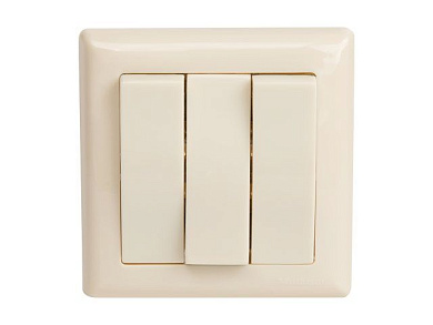 Выключатель 3-клав., скрытый, винт. зажим, кремовый, DARIA, 10 A, 250 V, IP 20, Mutlusan 21204090202
