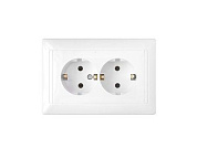 Розетка 2-ая (скрытая, с/з) белая, Стиль, Bylectrica РС16-313