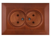 Розетка 2-ая, скрытая, б/з, керамика, вишня, DARIA, 10 A, 250 V, IP 20, Mutlusan 21202010256