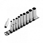 Набор удлиненных торцевых головок 1/4'' 6-гр. CrV 10 пр. 4-13 мм Stels 13605