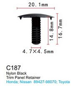 Клипса для крепления внутренней обшивки а/м Тойота, пласт., 100 шт Forsage C0187BLACK(Toyota)