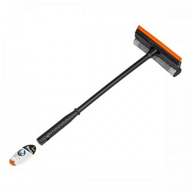 Щётка с губкой и резиной для мойки окон 20 см с ручкой 50 см. Bradas ES9408