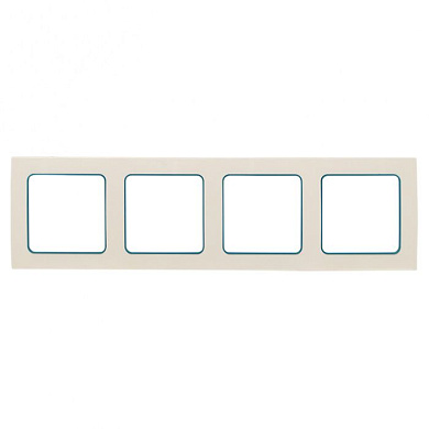 Стокгольм Рамка 4-местная белая с линией цвета синий EKF PROxima EAM-G-305-30