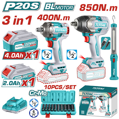 Набор аккумуляторного инструмента TOTAL TOSLI241195
