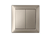 Выключатель 2 клав. (cкрытый, 10А) шампань, Стиль, Bylectrica С510-803шамп