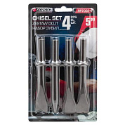 Набор зубил разнопрофильных 4 пр., круглая посадка ø10 мм, L-125 мм Forsage F-RP7002-4