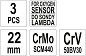 Набор ключей для лямбда-зонда 22 мм CrV 3 пр. Yato YT-1752