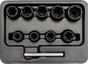 Набор головок для скрученных гаек 3/8'' CrMo 10 пр. Yato YT-0603