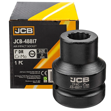 Ударная головка 17 мм 12-гр 1'' JCB JCB-48817