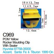 Клипса для крепления внутренней обшивки а/м Хендай/Хонда, пласт., 100 шт Forsage C0969(Hyundai/Honda)