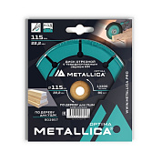 Диск отрезной с тв. cплав. зерном Optima 115x22,2 мм Т=2,0 мм, #60, для УШМ по дереву METALLICA 903957