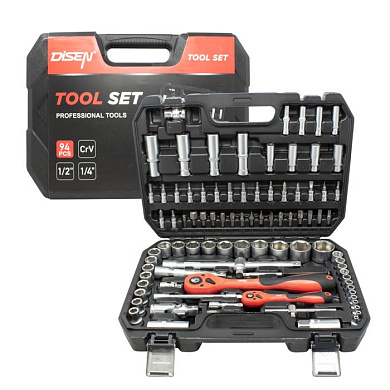 Набор инструментов 94 пр. 1/4''&1/2'' 6-гр. DISEN DS-4941-5