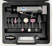 Пневм. шлиф. машинка с поворотом 90 гр., 20000 об/мин 6мм с набором камней и дисков Sumake ST-7734МK