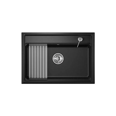 Мойка кварц, прямоугольная, KS-7301, 730*510мм, черный металлик, на столешницу, Granula 119253