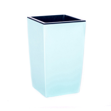 Кашпо для цветов со вставкой "ЖАСМИН",16×16×26см, вставка 15см, мятный Гарденпласт 00084