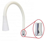 Излив гибкий для кухонного смесителя, нержавеющая сталь + силикон, хром + белый L7507-3 Ledeme
