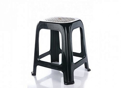 Табурет "Симпатия" большой черный / серебристый перламутр РУССПЛАСТ РП-311чер