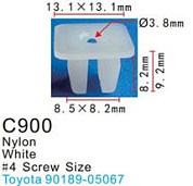 Клипса для крепления внутренней обшивки а/м Тойота, пласт., 100 шт Forsage C0900(Toyota)