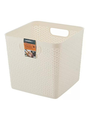 Корзина для хранения 21 л, 29,5×29,5×27,5 см, белое облако Keeplex Rattan Пластик Репаблик KL130410048