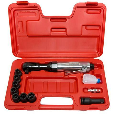 Пневмотрещотка 1/2'' 81 Hм, с набором ударных головок 10-17 мм 11 пр. Force 4118