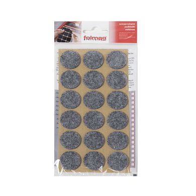 Подкладка самоприлипающая фетровая d25мм (1лист-18шт) серая FOLMAG 11112