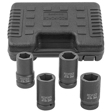 Набор головок ударных глубоких 4 пр., 1" 6-гр. 27, 32, 33, 36 мм RockForce RF-8041-5MPB