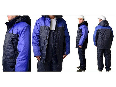 Костюм утепленный, куртка+п/к, ''Балтика'', синий, р-р 52-54 рост 182-188, Артекс