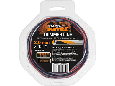 Леска Ø3.0 мм, 15 м витой круг сечение TRIPLE PRO STARTUL METSA ST6160-30