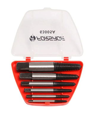 Набор экстракторов резьбы 6 пр М3-М25, Ø:3-6, 6-8, 8-11, 11-14, 14-18, 18-22 мм, ''мелкий шаг'' Forsage F-63005A