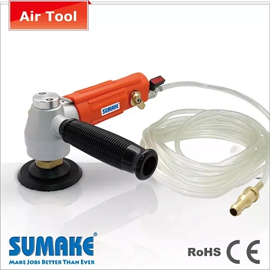 Пневмошлифовальная машинка со шлангом д/подачи воды 4000об/мин, диск D75 мм Sumake ST-77492