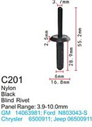 Клипса для крепления внутренней обшивки а/м GM пластиковая 100 шт Forsage C0201(GM)