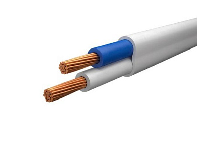 Провод ШВВПм 2х0,5, бухта 100 м, белый, ГОСТ 7399-97 БелРосКабель 4814918090017