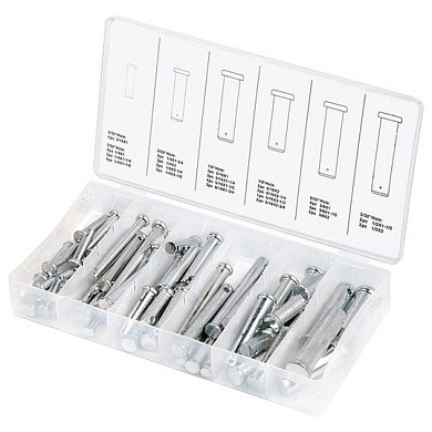 Набор штифтов с головкой и отверстием под шплинт, 60 пр. Сибртех 47612