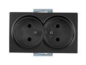 Розетка 2-ая, скрытая, б/з, черная, DARIA, 10 A, 250 V, IP 20, Mutlusan 21002030284