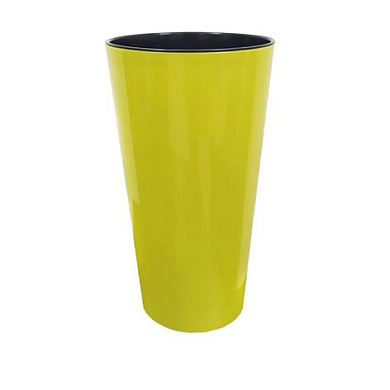 Кашпо для цветов со вставкой "КАМЕЛИЯ", h=260, d=140, вставка 130 мм, оливковый Гарденпласт 00041