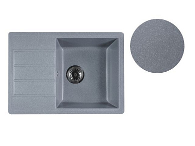 Мойка кухонная из искусственного камня MISTA серебро 615х440 мм, AV Engineering AVE615440SLA