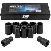 Набор ударных головок 10-24 мм с трещоткой и удлинителем 1/2'' 6-гр 12 пр Forsage F-4122-5