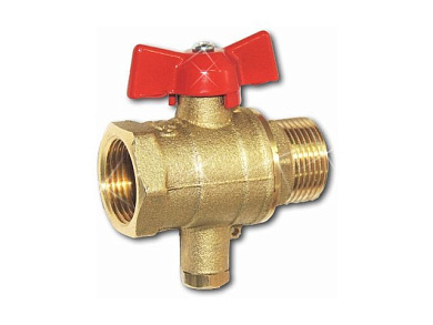 Кран шаровый 1/2" вн.-нар. для термодатчика, PN1,6 МПа, 11Б27п13, Цветлит ЦРБ0100