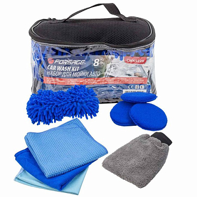 Набор для мойки а/м 8 пр. салфетки, губки Forsage F-CWK5229