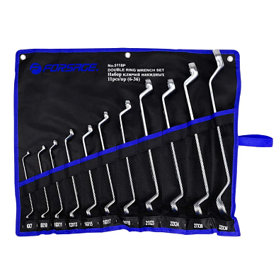 Набор ключей накидных, отогнутых на 75 град 12 пр 6х7-30х32 мм Forsage F-5118P