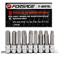 Набор головок-бит Spline, Torx, HEX 1/2'' 9 пр. Forsage F-40919L
