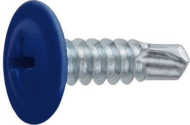 Саморез 4.2х16 мм с прессшайбой, цинк, со сверлом, RAL 5002 14000 шт в коробе Starfix SM-79696-14000