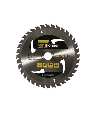 Диск пильный 165×20×2.2 мм, 36 зубьев, по дереву, Hanskonner H9022-165-20-36T