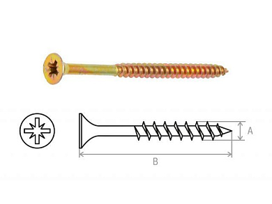Шуруп универсальный 6.0х90 мм желтый цинк 5 кг. Starfix SMV2-45470-5